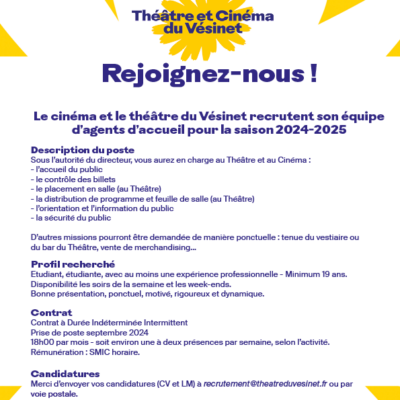 On recrute nos agents d'accueil